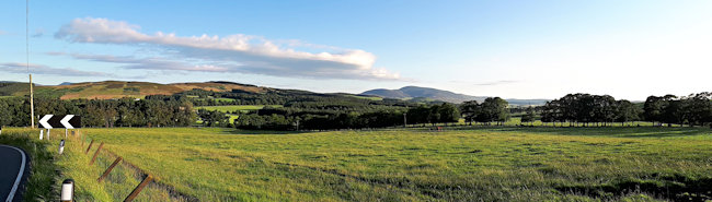 The rolling countryside looking towards Tinto Hill
