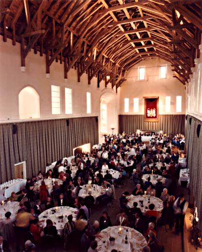 The Great Hall laid out for dinner